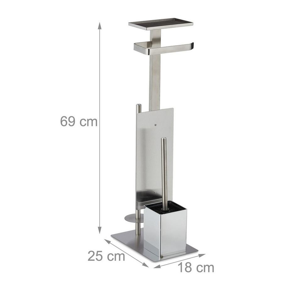 Northix  Ensemble de toilette en acier inoxydable avec plateau 