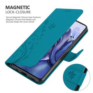 Cadorabo  Housse compatible avec Xiaomi 11T / 11T PRO - Coque de protection au design floral avec fermeture magnétique, fonction de support et emplacements pour cartes 