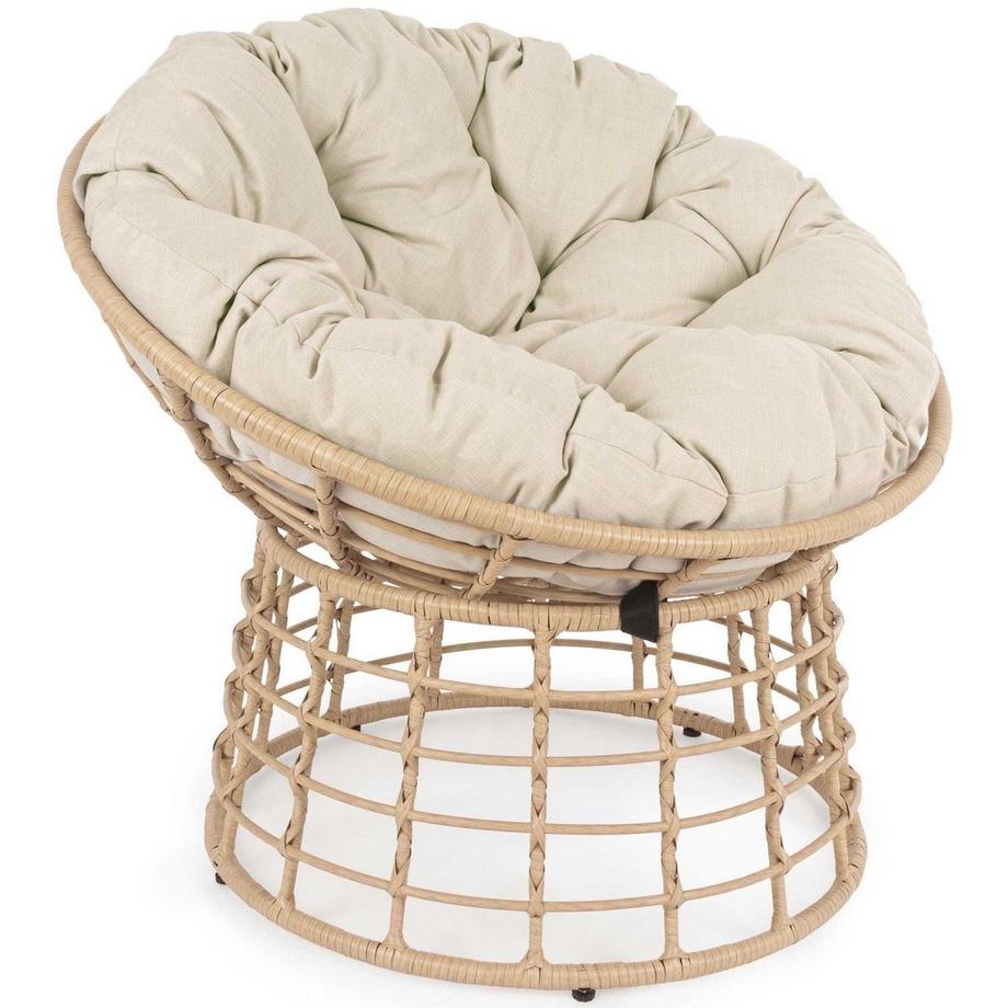 mutoni Garten Korbsessel mit Kissen Molly natur  