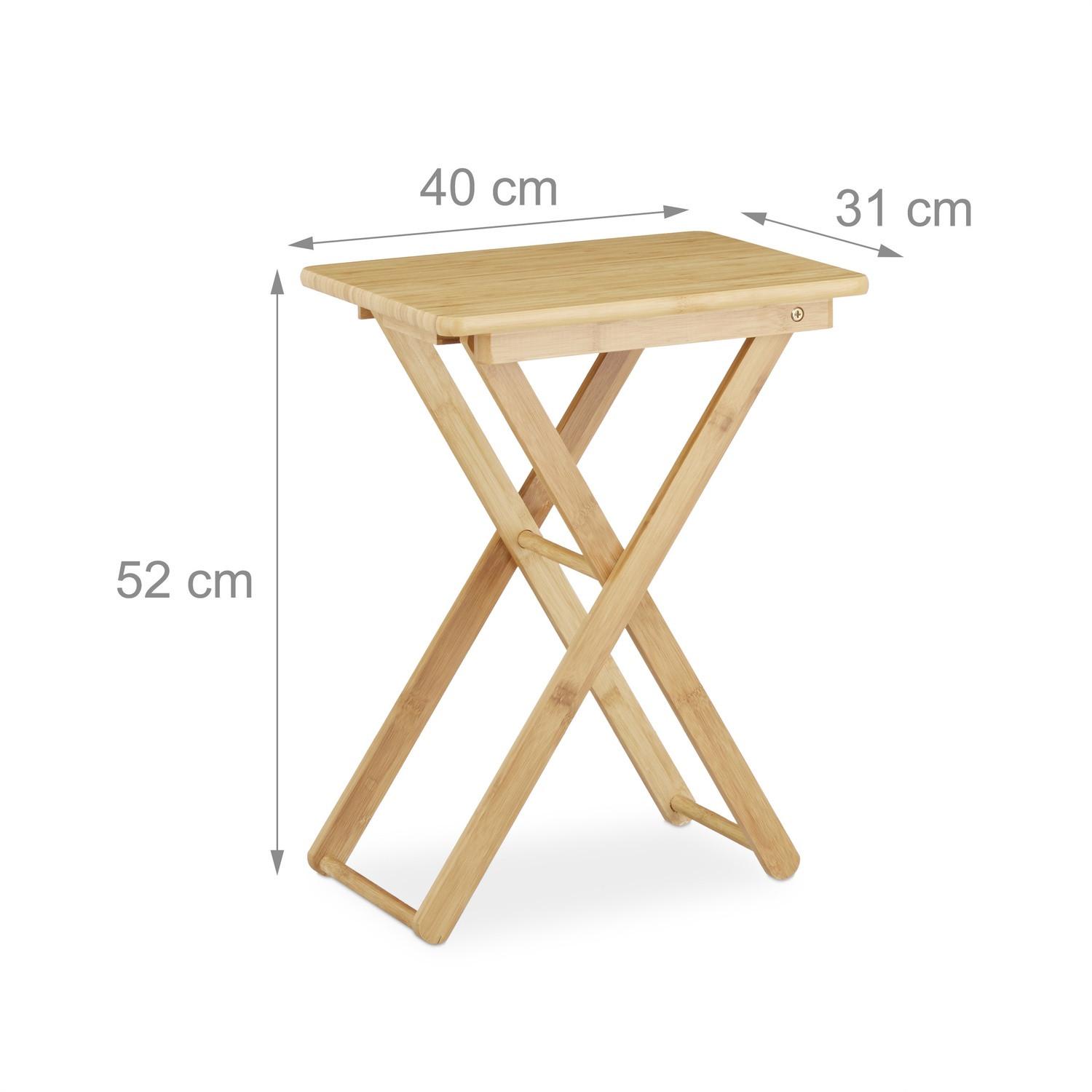 B2X Table d'appoint en bambou pliable  