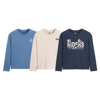 La Redoute Collections  3er-Pack Langarmshirts mit Schriftzug 