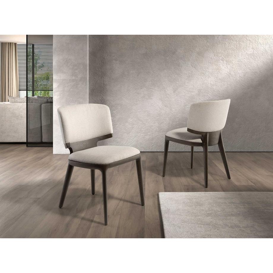 ANGEL CERDA Chaise en tissu gris clair  