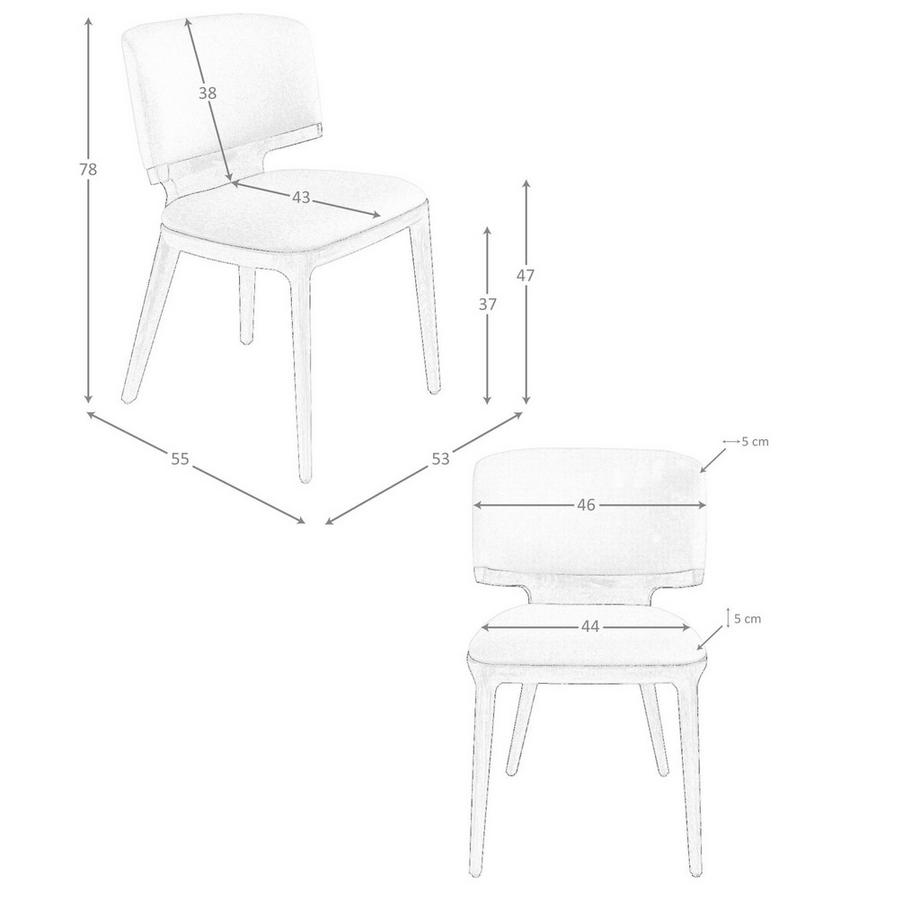 ANGEL CERDA Chaise en tissu gris clair  