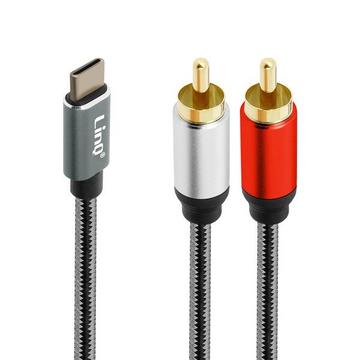 USB-C auf 2x RCA Stecker Kabel, LinQ