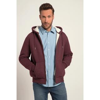 JP1880  Giacca per l'outdoor in felpa con cappuccio, fodera di teddy e zip, fino alla tg. 8XL 