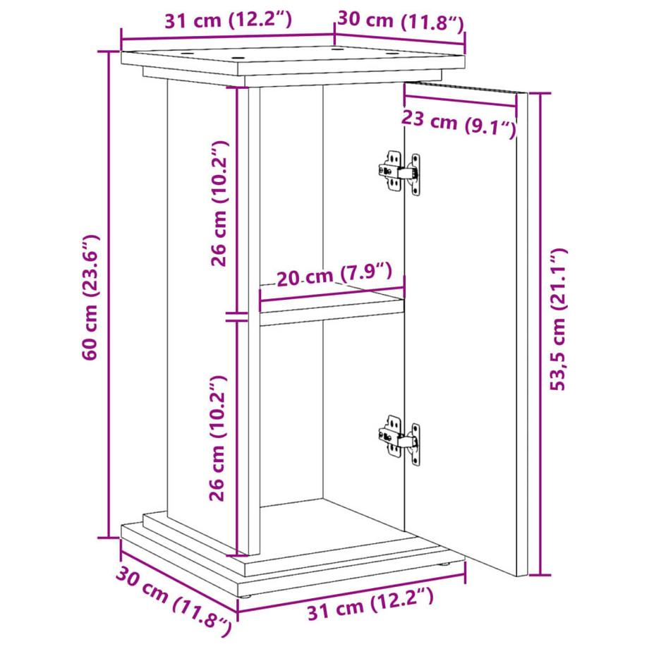 VidaXL Piédestal bois d'ingénierie  