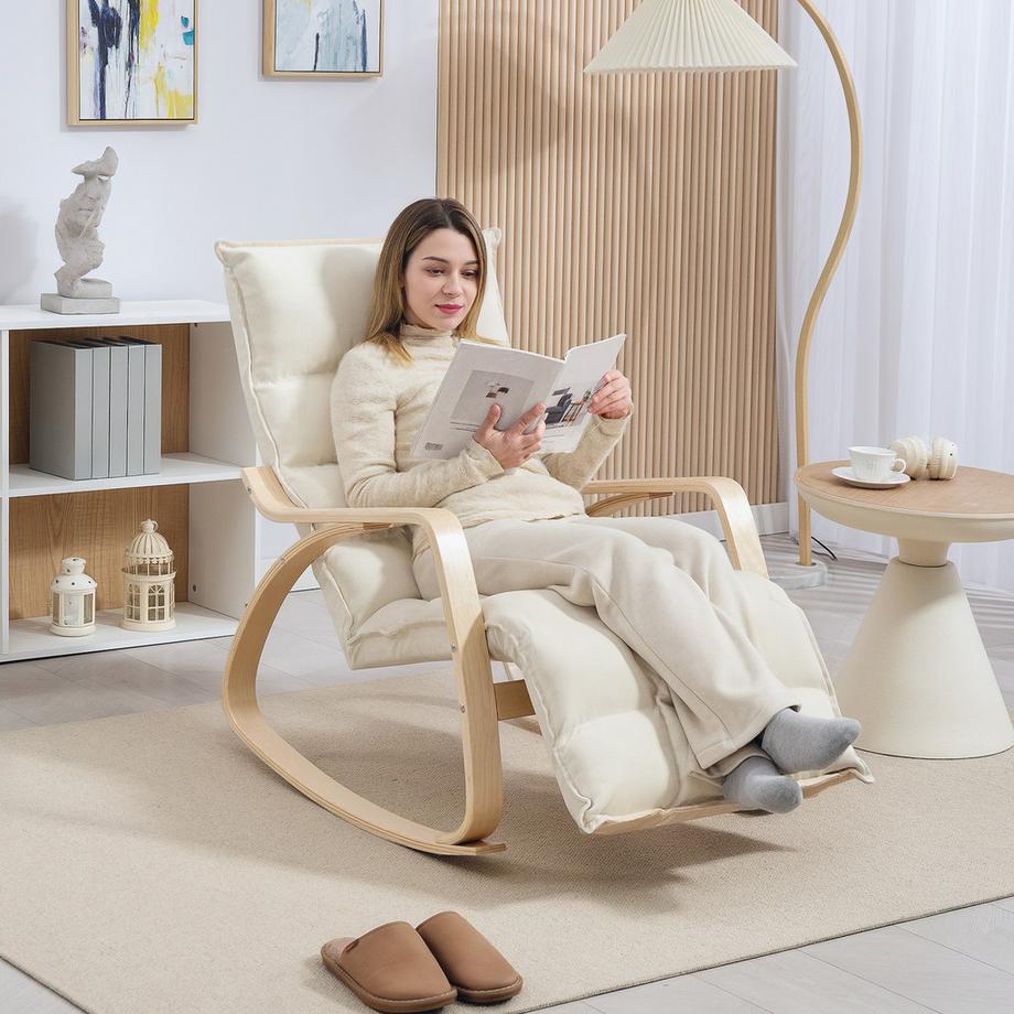 HOMCOM Fauteuil à bascule  
