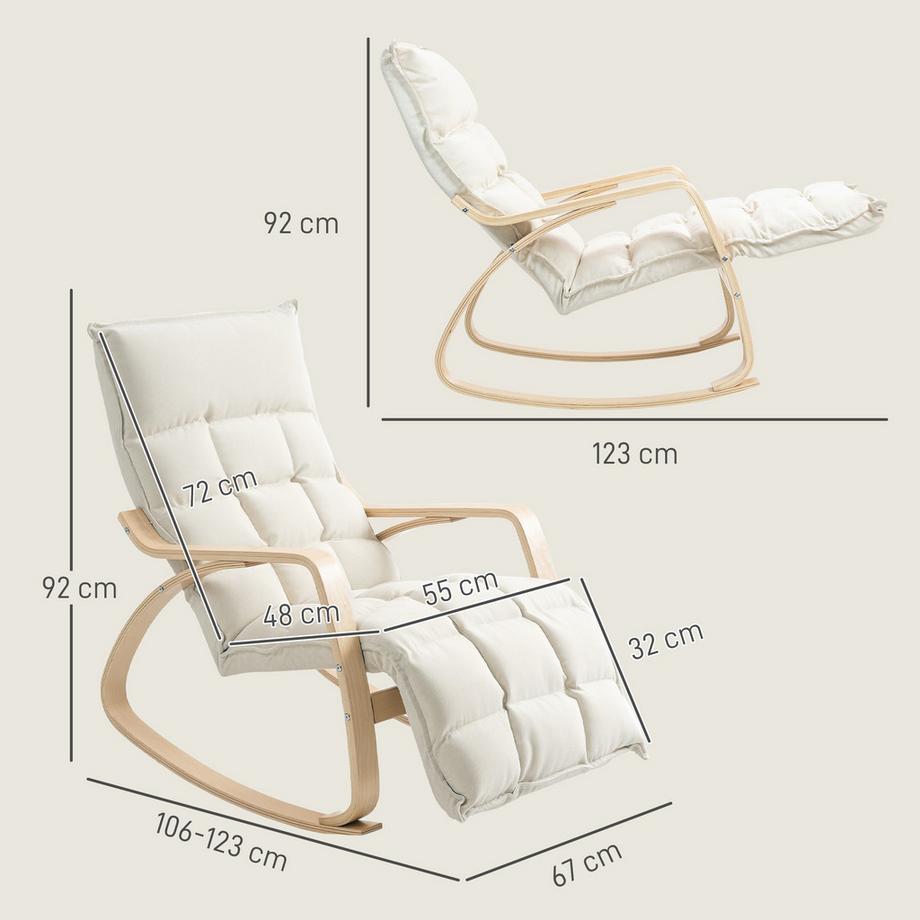 HOMCOM Fauteuil à bascule  