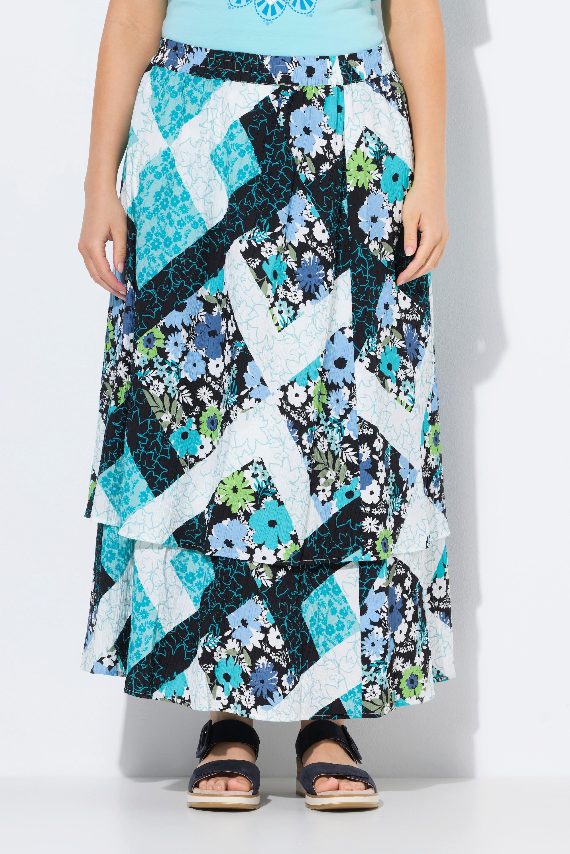 Ulla Popken Jupe maxi doublée A-Line Taille élastique  