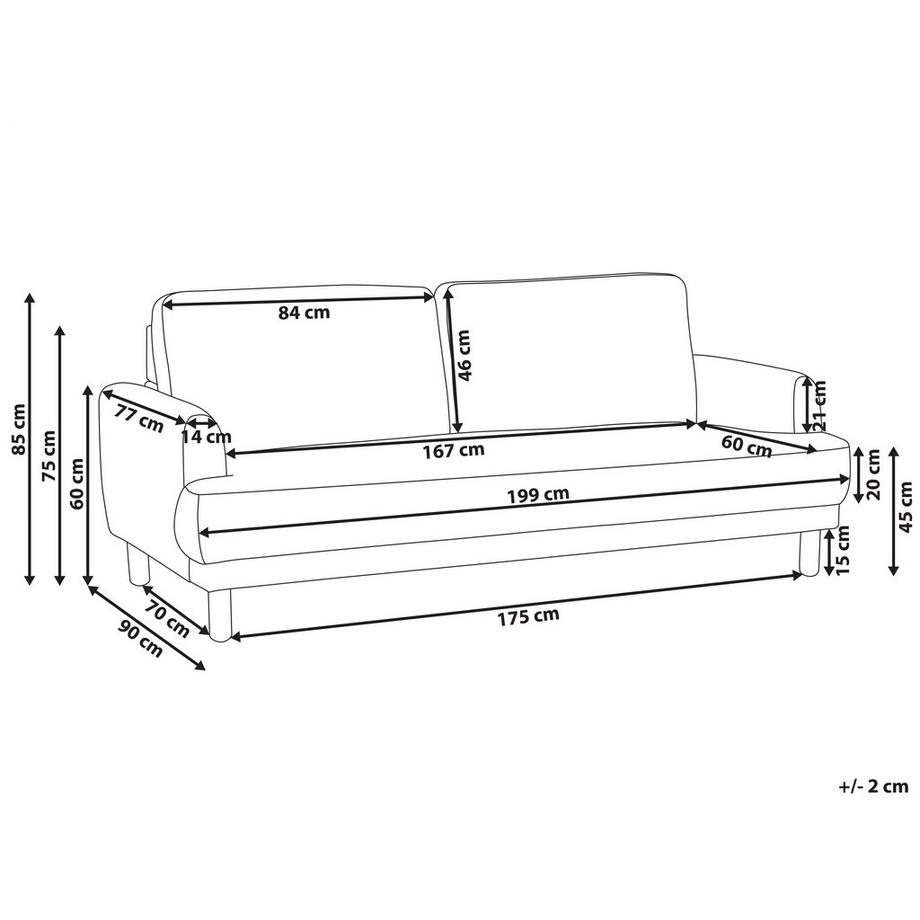 Beliani Canapé 3 places en Bouclé Rétro TUVE  