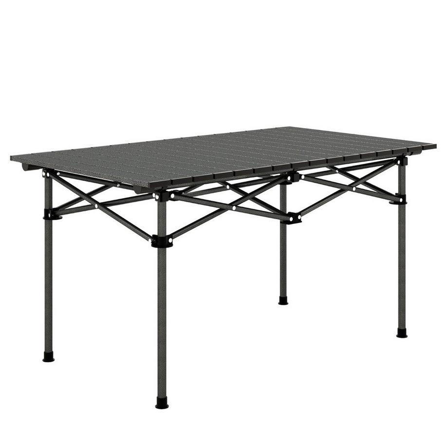 Aluminium Campingtisch für 4-6 Personen klappbarer Picknicktisch mit Tragetasche Schwarz