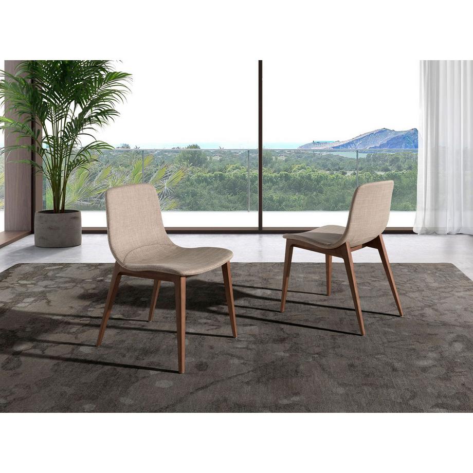 ANGEL CERDA Chaise en tissu beige  