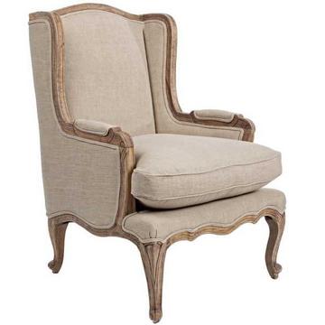 Fauteuil à oreilles Fauteuil vintage Catherine beige