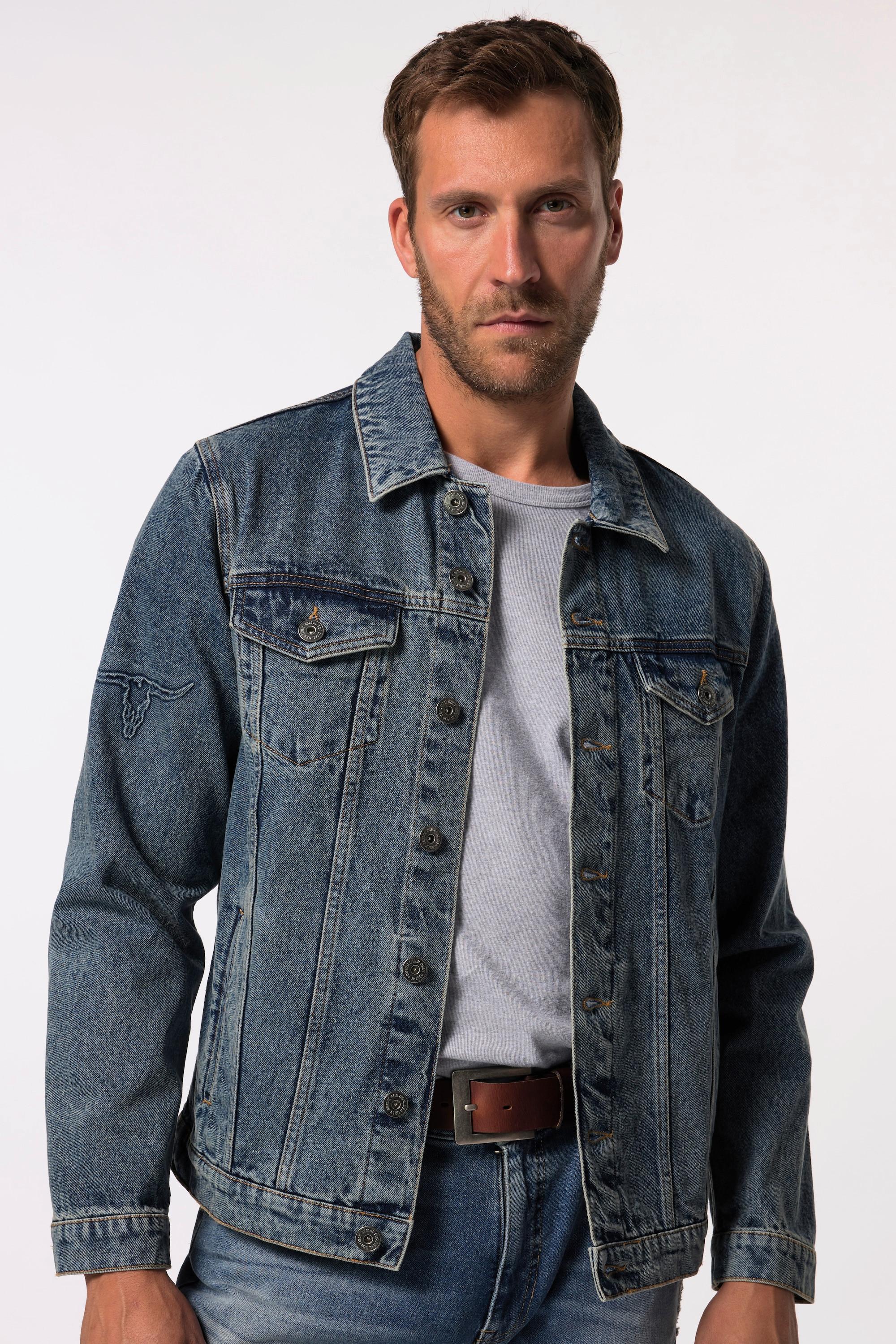 JP1880 Jeansjacke mit Schulterabzeichen 4 Taschen  