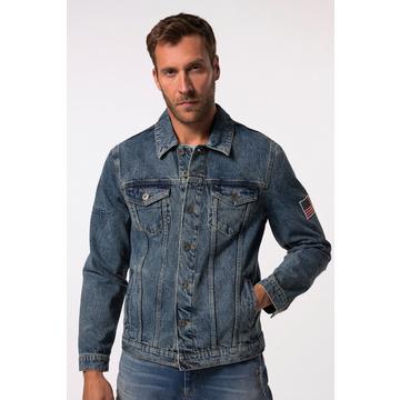Giacca di jeans con applicazione sulle spalle e quattro tasche, fino alla tg. 8XL