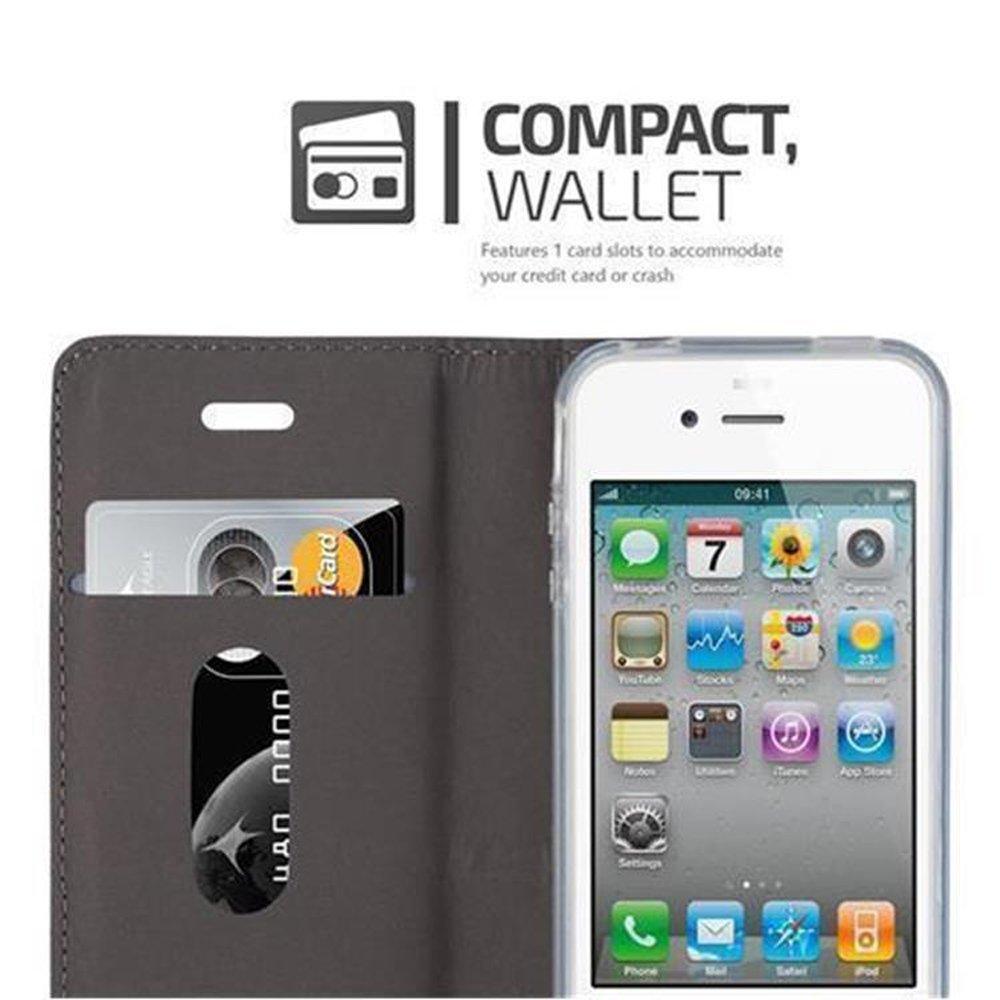 Cadorabo  Housse compatible avec Apple iPhone 4 / 4S - Coque de protection avec fermeture magnétique, fonction de support et compartiment pour carte 