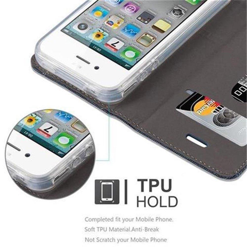 Cadorabo  Housse compatible avec Apple iPhone 4 / 4S - Coque de protection avec fermeture magnétique, fonction de support et compartiment pour carte 