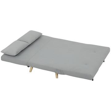 Chaise de couchage, lit pliant avec fonction lit, coussin lombaire, chaise de relaxation pliante aspect velours, dossier réglable, capacité de charge jusqu'à 250 kg, pour salon gris Aosom