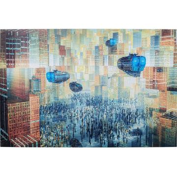 Tableau en verre 3D Future City 150x100