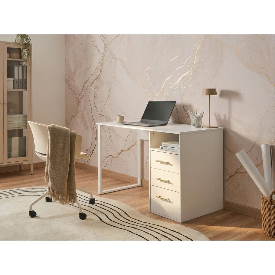 Beliani Table de bureau en Panneau de particules de bois  ZERLAY  