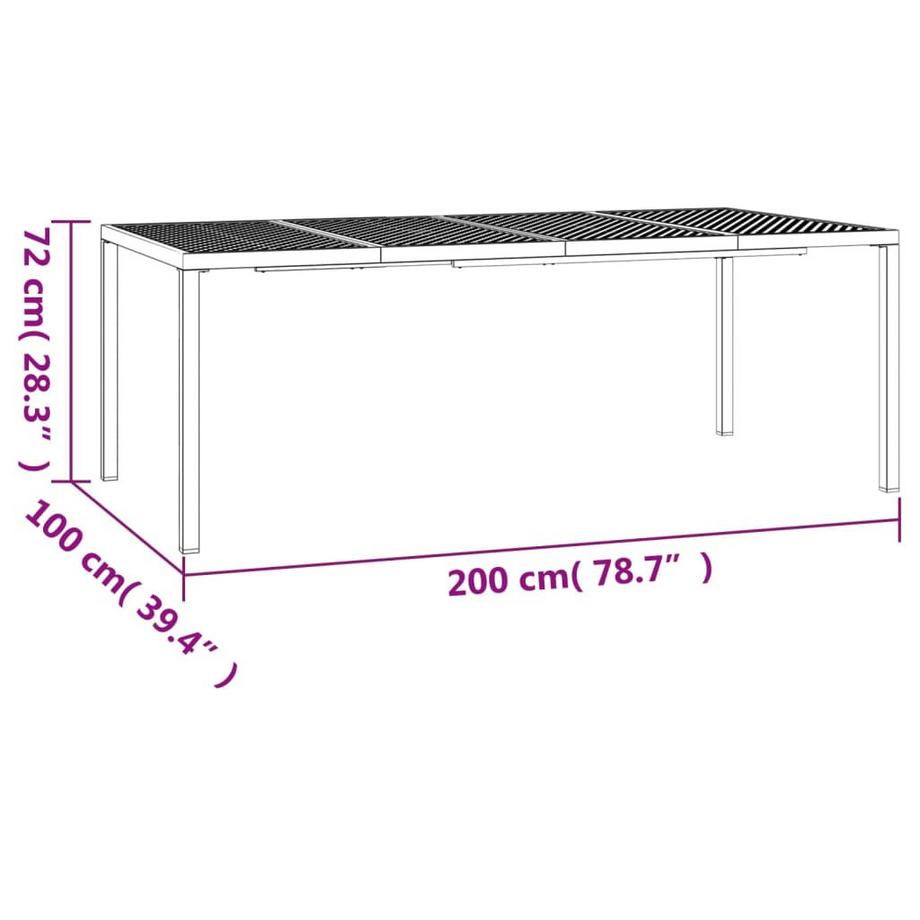 VidaXL Gartentisch stahl  