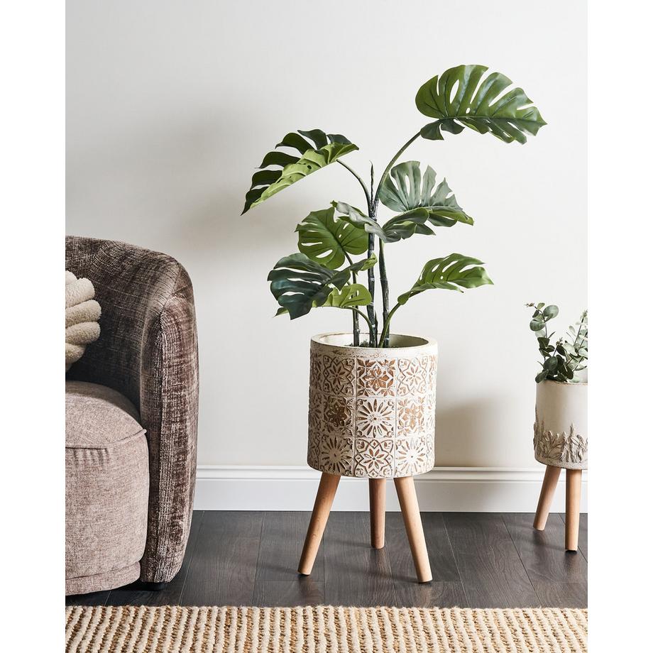 Beliani Blumentopf mit Beinen aus Magnesiumoxid  KARISTOS  