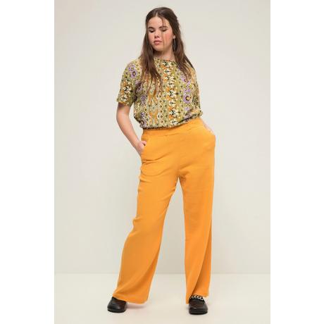 Studio Untold  Pantalon en mousseline à jambes larges et taille élastique 