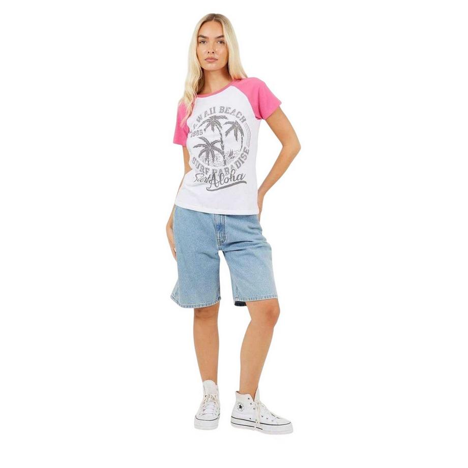 Brave Soul T-Shirt Maniche Raglan a Contrasto  