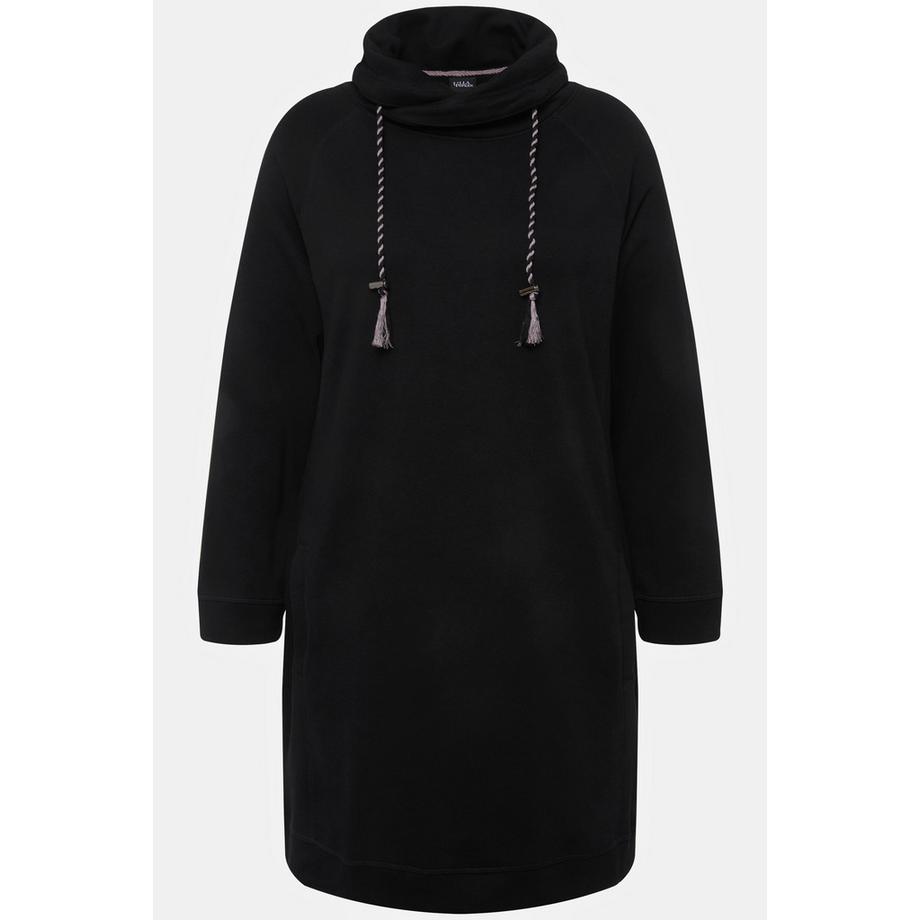 Ulla Popken Abito di Felpa Collo Alto Maniche Lunghe con Tasche  