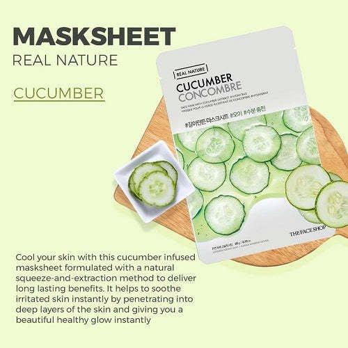 The Face Shop  Real Nature Gesichtsmaske mit Gurkenextrakt 