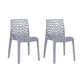 Vente-unique Lot de 2 chaises empilables DIADEME Polypropylène clair  