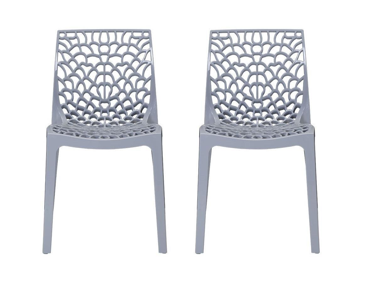 Vente-unique Lot de 2 chaises empilables DIADEME Polypropylène clair  