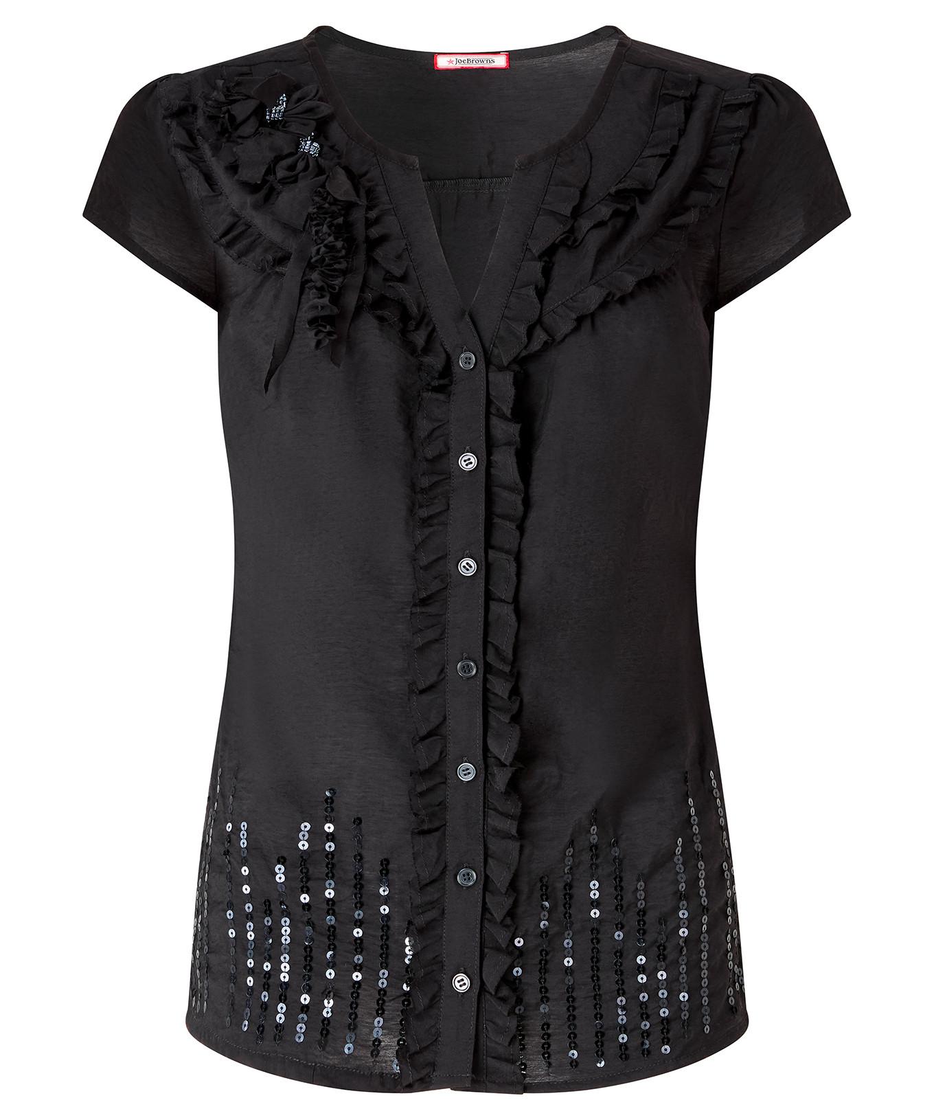 Joe Browns Bluse mit Pailletten und Korsagen Detail  