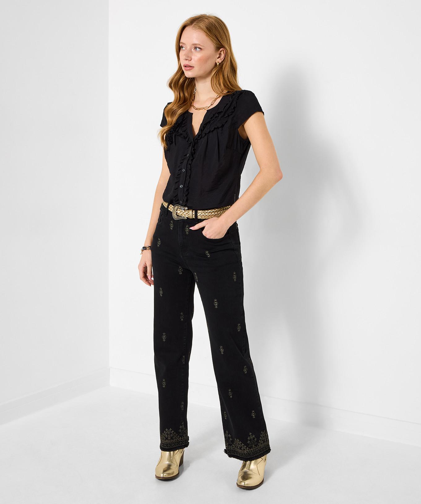 Joe Browns Bluse mit Pailletten und Korsagen Detail  