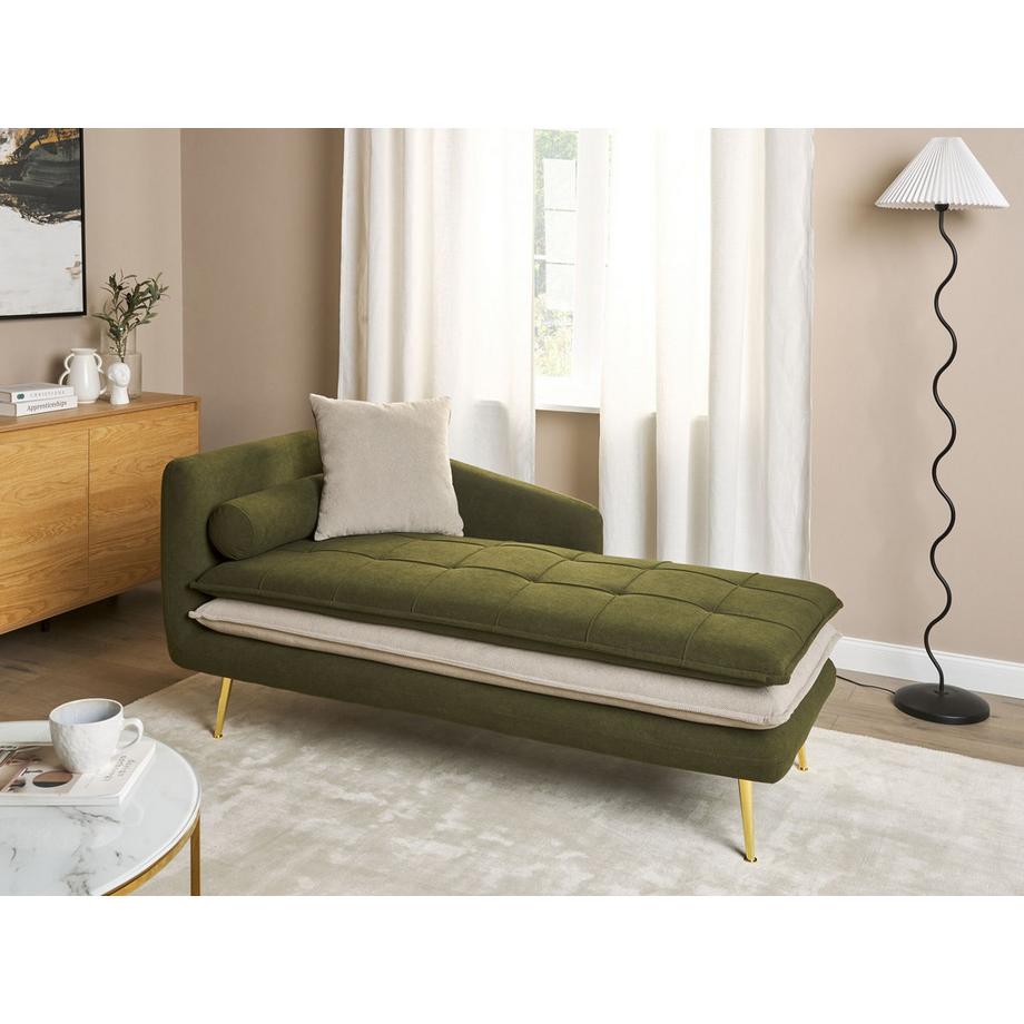 Beliani Chaise longue versione sinistra en Tessuto Glamour GONESSE  