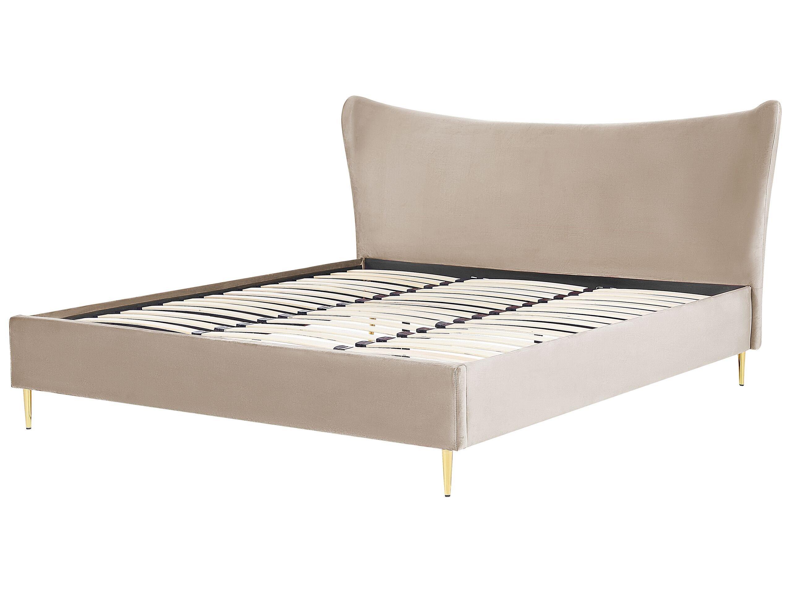 Beliani Bett mit Lattenrost aus Samtstoff Modern CHALEIX  