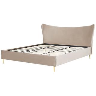 Beliani Bett mit Lattenrost aus Samtstoff Modern CHALEIX  