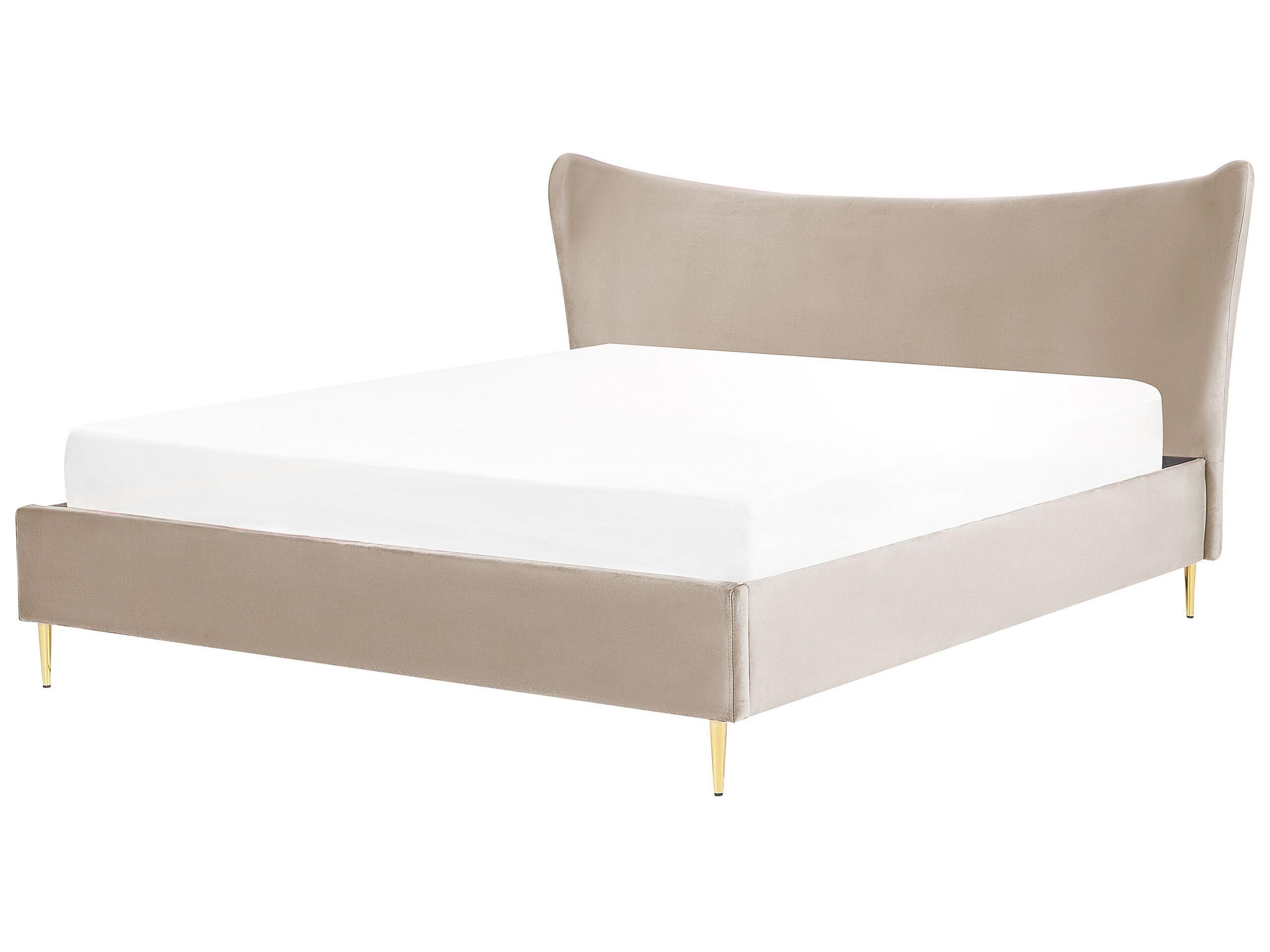 Beliani Bett mit Lattenrost aus Samtstoff Modern CHALEIX  