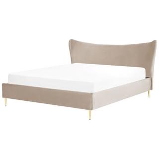 Beliani Bett mit Lattenrost aus Samtstoff Modern CHALEIX  