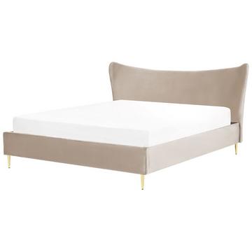 Bett mit Lattenrost aus Samtstoff Modern CHALEIX