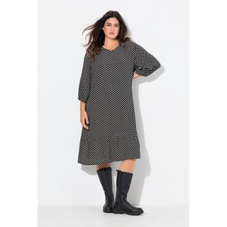 Ulla Popken  Midikleid, Herzen, A-Linie, V-Ausschnitt, 3/4 Arm 