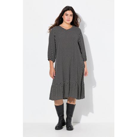 Ulla Popken  Midikleid, Herzen, A-Linie, V-Ausschnitt, 3/4 Arm 