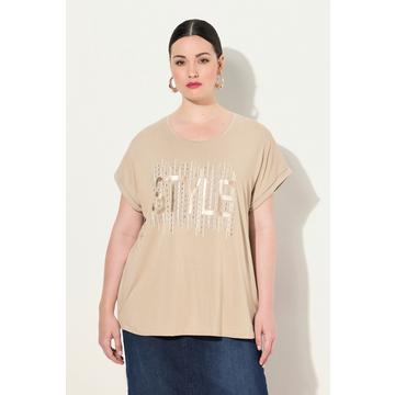 T-Shirt, Ziersteinmotiv, Oversized, Rundhals, Halbarm