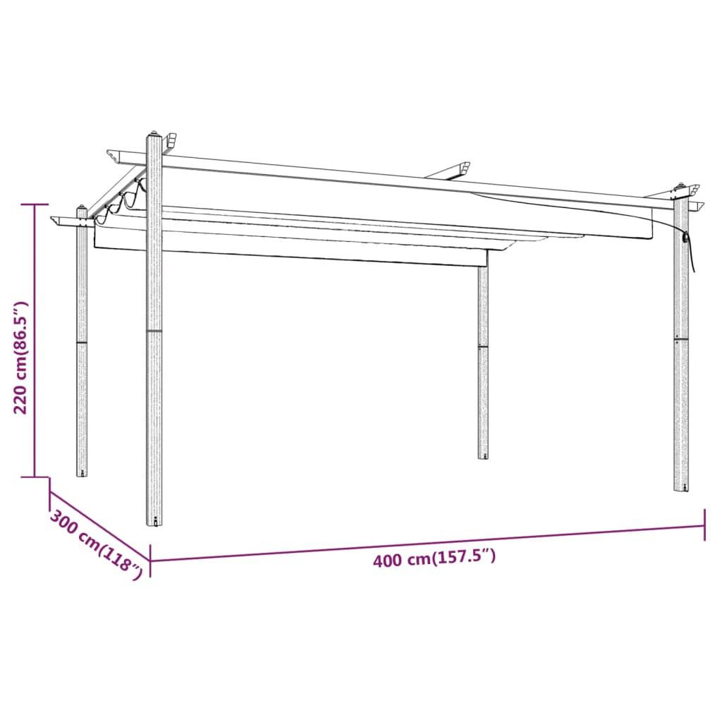 VidaXL gazebo da giardino Tessuto  