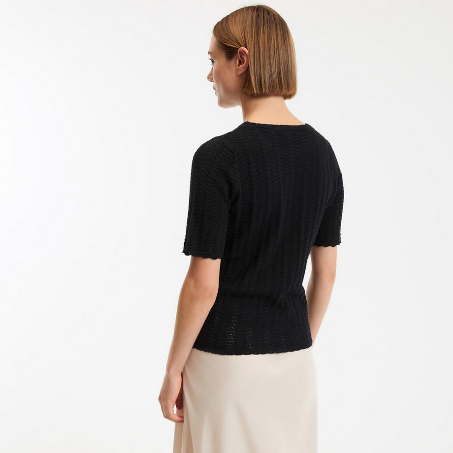 La Redoute Collections Pullover Rundhals Kurzarm  