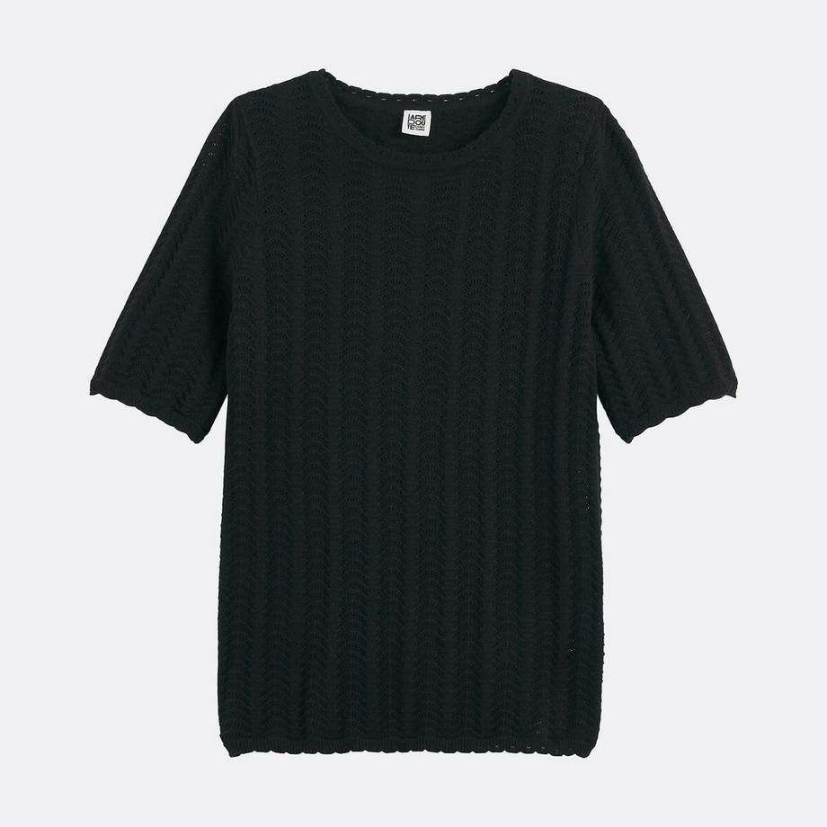 La Redoute Collections Pullover Rundhals Kurzarm  