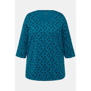 Ulla Popken  Longshirt, Punkte, A-Linie, Rundhals, 3/4-Arm 