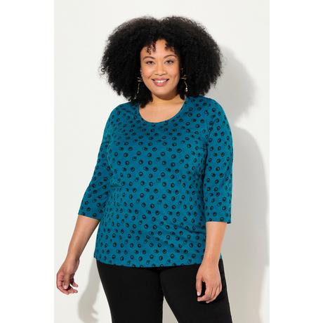 Ulla Popken  Longshirt, Punkte, A-Linie, Rundhals, 3/4-Arm 