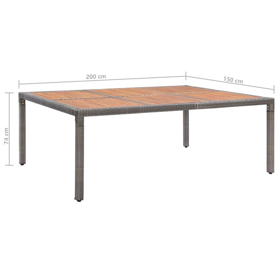 VidaXL Table de jardin rotin synthétique  