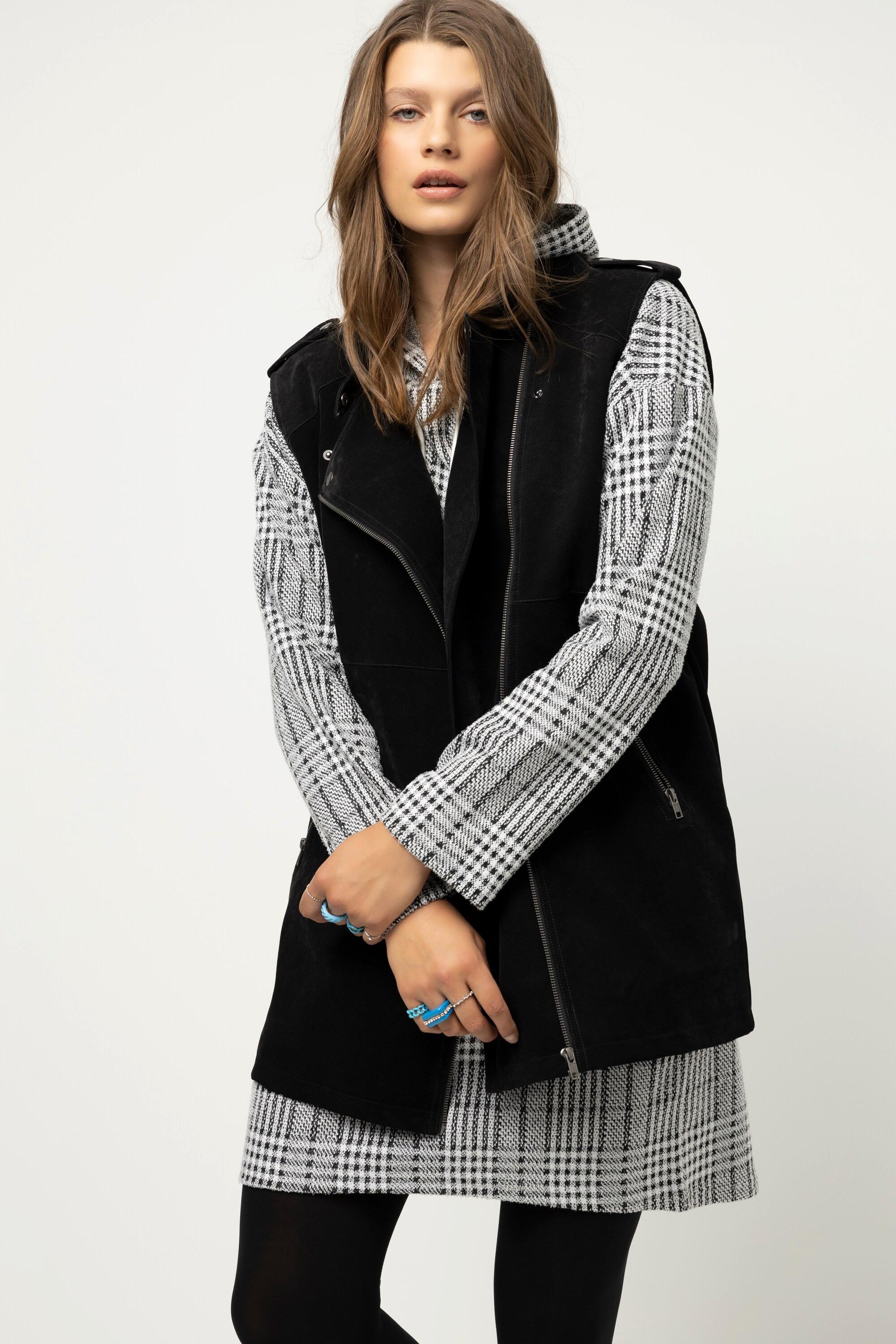 Studio Untold  Gilet di similpelle in stile biker dal taglio oversize con collo alto e zip 